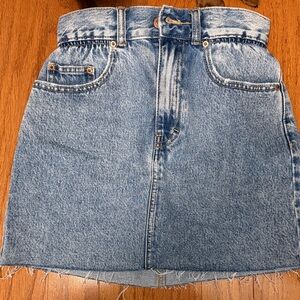 Pull&Bear Light Blue Denim Mini Skirt